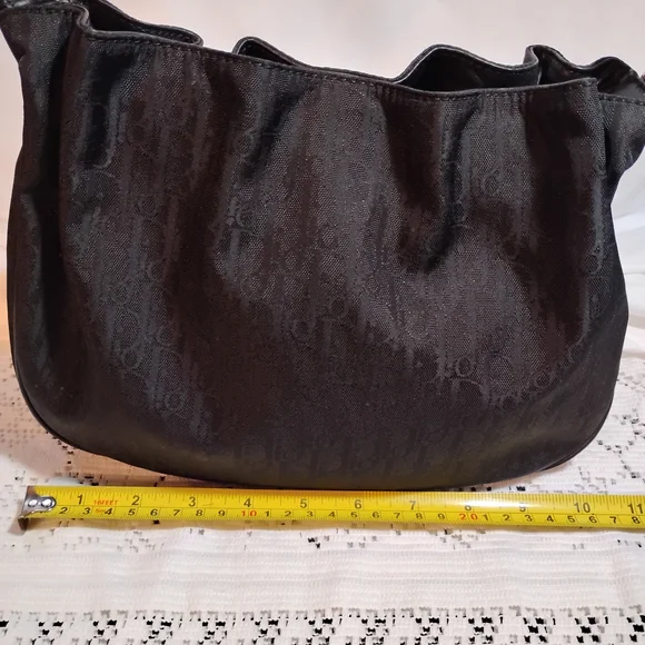 CHRISTIAN DIOR Black Canvas LOGO Bag - Picture 14 of 15